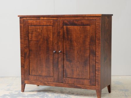 In Stock Tudor Storage Cabinet - Curly Maple For Sale