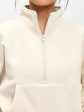 Plush Fleece Quarter Zip Pullover - Oat Milk Cheap