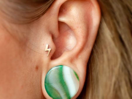 Green Striped Agate Plugs Discount