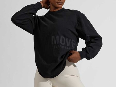 Moves Long Sleeve Tee - Black Fashion