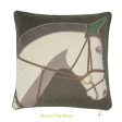 In Stock Horse Olive Velvet Pillow Hot on Sale