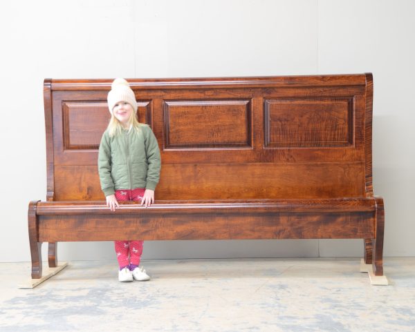 Abacus Sleigh Bed - King Curly Maple Online now