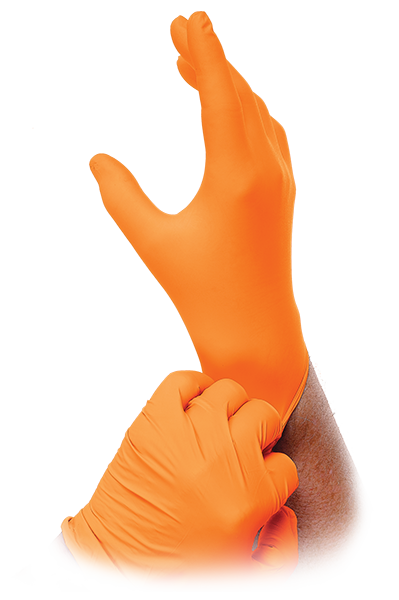 Orange Lightning Nitrile Gloves For Cheap