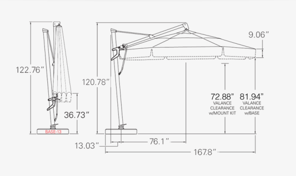 In Stock 13  Starlux LED Cantilever Umbrella For Cheap