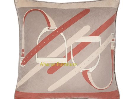 In Stock Stirrup Rust Velvet Pillow Cheap