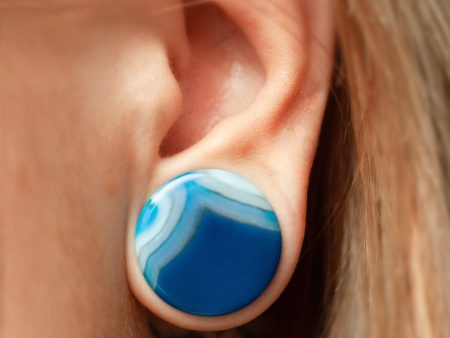 Blue Striped Agate Plugs Cheap