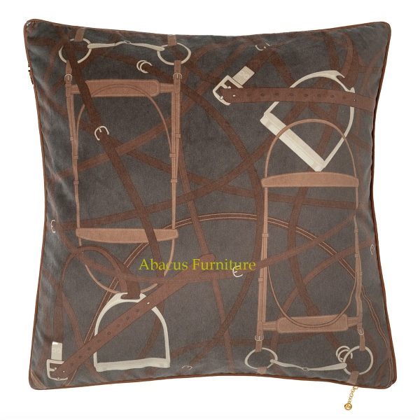 In Stock Bridle Beige Velvet Pillow For Cheap