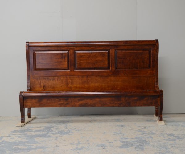 Abacus Sleigh Bed - King Curly Maple Online now