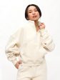 Plush Fleece Quarter Zip Pullover - Oat Milk Cheap