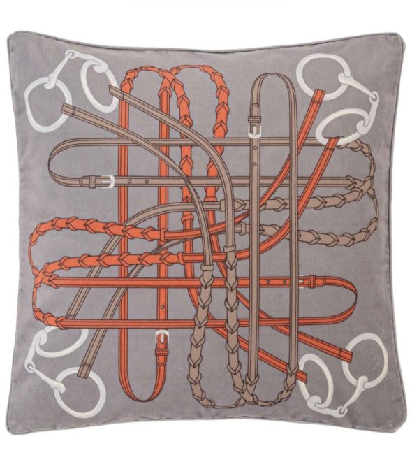 In Stock Snaffle Rust Pillow Velvet Discount