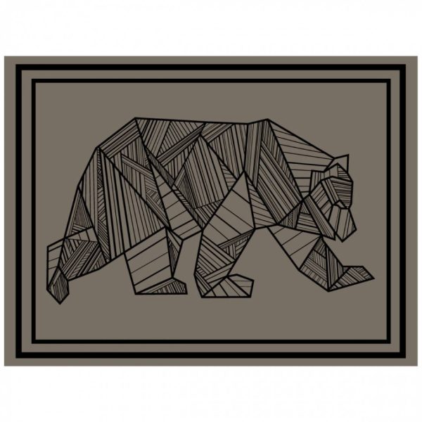 Bear Outdoor Mat - 12’ x 9’ Black Khaki For Sale