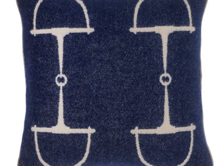 In Stock New Zealand Lambs Wool Square Pillow Navy For Cheap