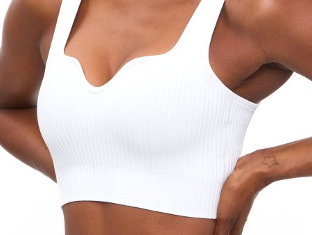 Ribbed Seamless Crop - White Discount