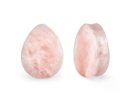 Rose Quartz Teardrop Plugs Hot on Sale