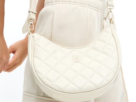 Quilted Crossbody Purse - Bone Online now