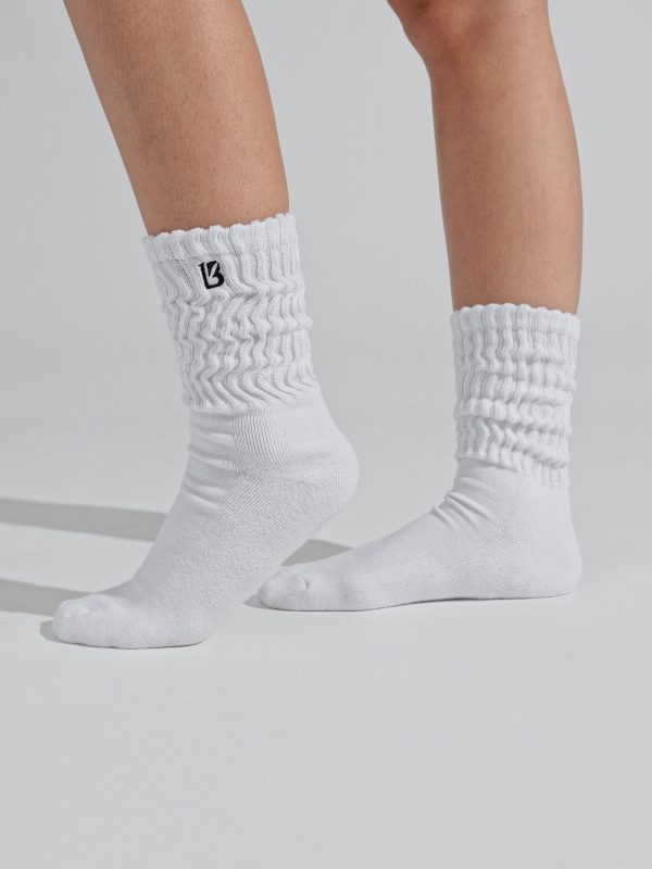 Scrunch Socks - White Black Hot on Sale