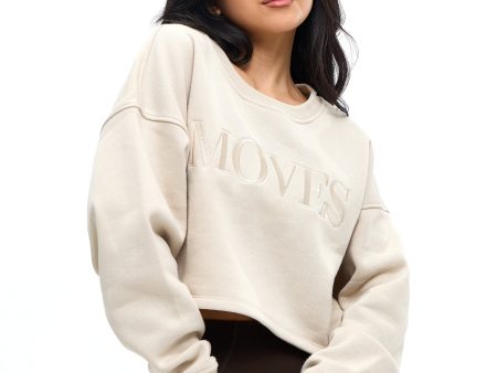 Moves Fleece Crop Pullover - Bone on Sale