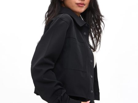 Snap Crop Jacket - Onyx Black Online now